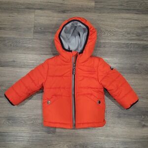 OshKosh B'Gosh Puffer‎ Jacket Hooded Warm Winter Coat Orange Toddler 12M